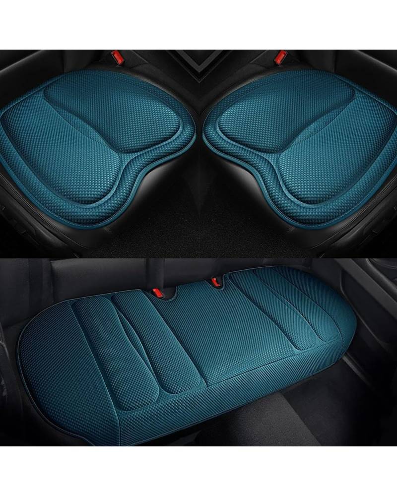 NBHGFF Auto Sitzauflagen 3D-Autositzbezug Atmungsaktives Sitzkissen Verdickt Weich rutschfest Massage-Pad Für Bürostuhl Universell Für Die Meisten Autos Sitzbezüge Sitzauflagen(-05-Dark Blue 3pcs) von NBHGFF