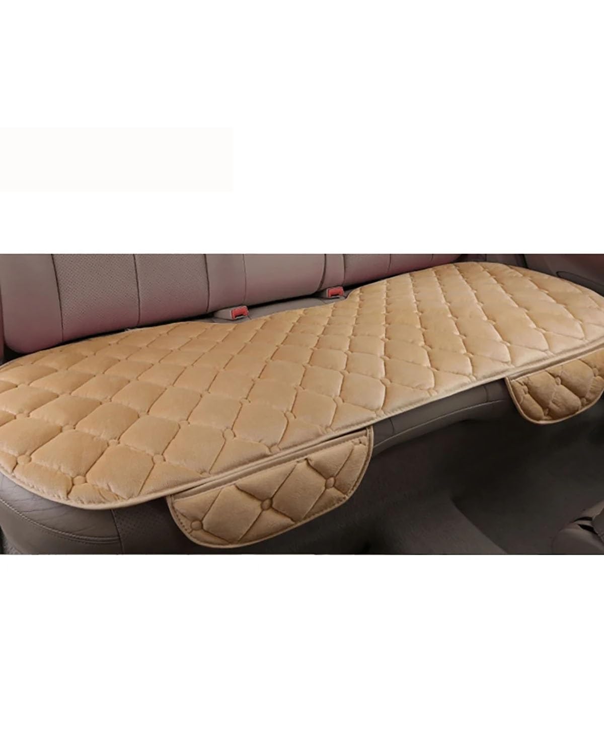 NBHGFF Auto Sitzauflagen Autositzbezug Autozubehör Innenkissen Funda Asiento Universal Vorne Hinten Kissen Atmungsaktive Schutzmatte Pad Sitzbezüge Sitzauflagen(-04-Beige-rearbase-1pc) von NBHGFF