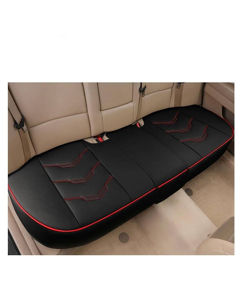 Auto Sitzauflagen Autositzbezug PU-Leder Sitzkissenbezüge Universal Auto Innensitze Schutzpolster Matte Four Seasons Sitzbezüge Sitzauflagen(-04-1pc Rear Black red) von NBHGFF