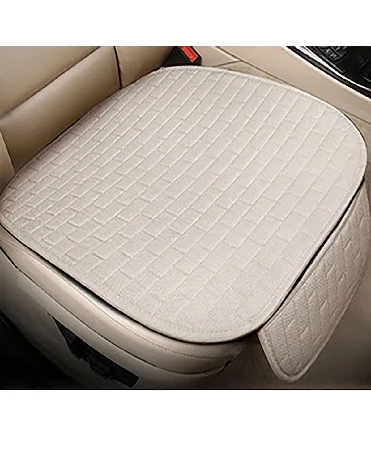 NBHGFF Auto Sitzauflagen Autositzbezug Vorne/hinten Flachs/Leinen Sitzkissenschutz Kalt Im Winter Schwarz Rot Beige Grau Für Lada Für Vesta E1 X45 Sitzbezüge Sitzauflagen(26-Beige seat 1pcs) von NBHGFF