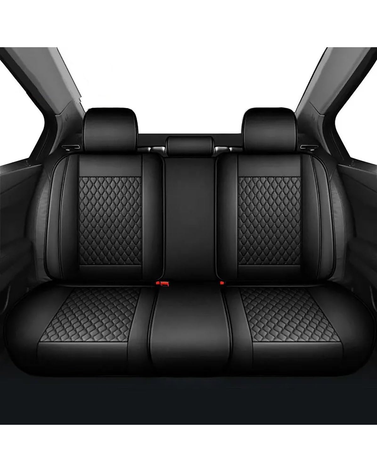 NBHGFF Auto Sitzauflagen Autositzkissen PU-Leder Autositzbezüge Universal Auto Protector Pad Für 5-Sitzer Automobil Autozubehör Sitzbezüge Sitzauflagen(-04-Black Rear 1pc) von NBHGFF