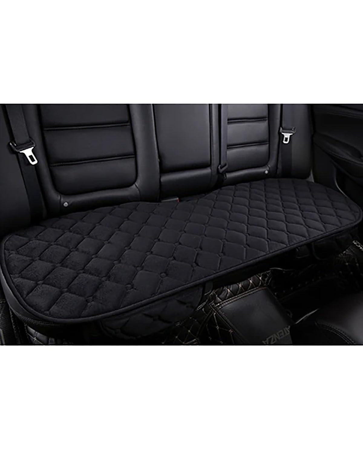 NBHGFF Auto Sitzauflagen Für Alle Fahrzeuge Auto-Rücksitz 1 Stück Warmer Plüsch-Autositzbezug Kissen Anti-Rutsch Universal-Sitz Atmungsaktives Pad Sitzbezüge Sitzauflagen(-02-1pcs Rear Black) von NBHGFF