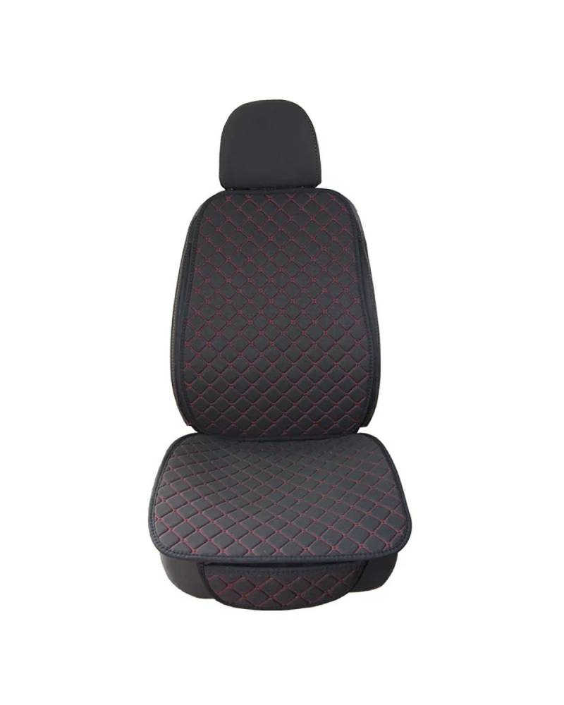 NBHGFF Auto Sitzauflagen Für LKW SUV Van Autositzbezug Leinen Flachs Schutz Vorne Hinten Sitzkissen Pad Matte Rückenlehnenbezug Auto Innenausstattung Sitzbezüge Sitzauflagen(-08-Black Red Front Kit) von NBHGFF