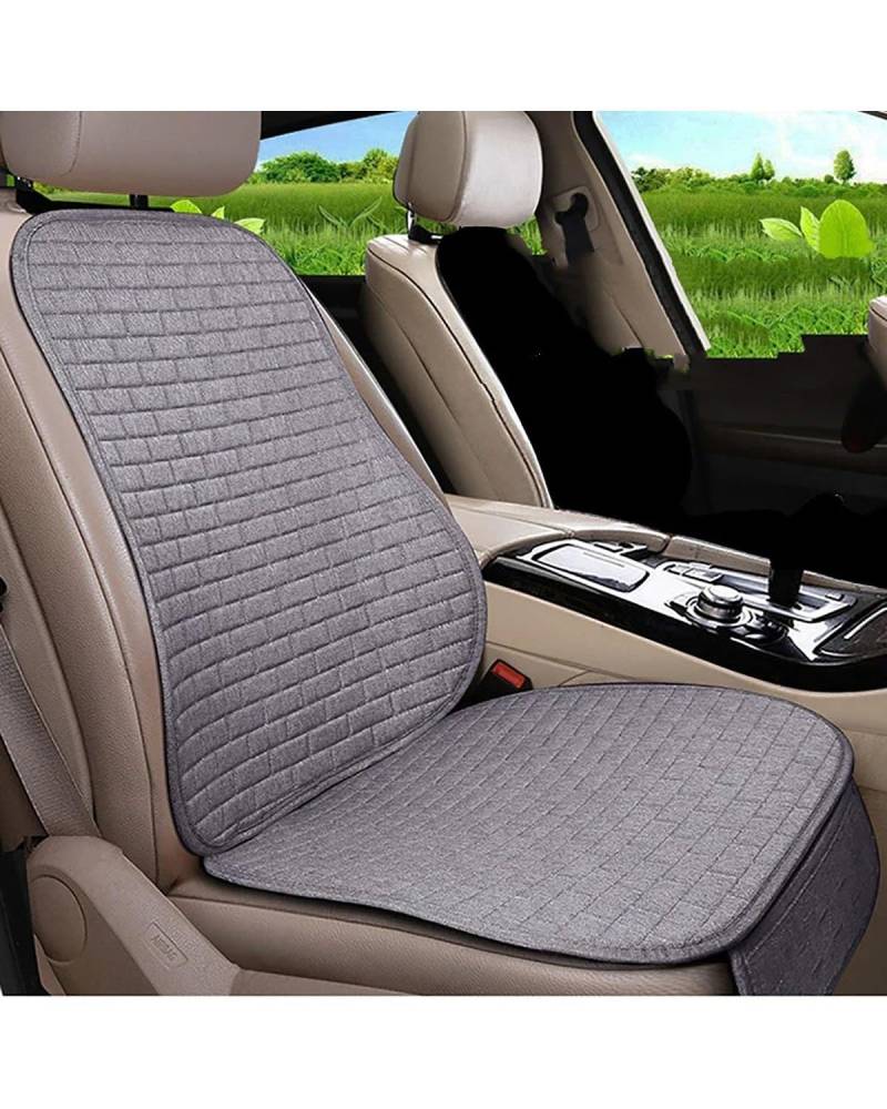 NBHGFF Auto Sitzauflagen Für Teana Für X5 X45 Autositzbezug Vorne/Hinten Flachs Leinen Sitzkissen Schutzpolster Schwarz Rot Beige Grau Kaffeebraun Sitzbezüge Sitzauflagen(-04-Grey Front 1pcs) von NBHGFF