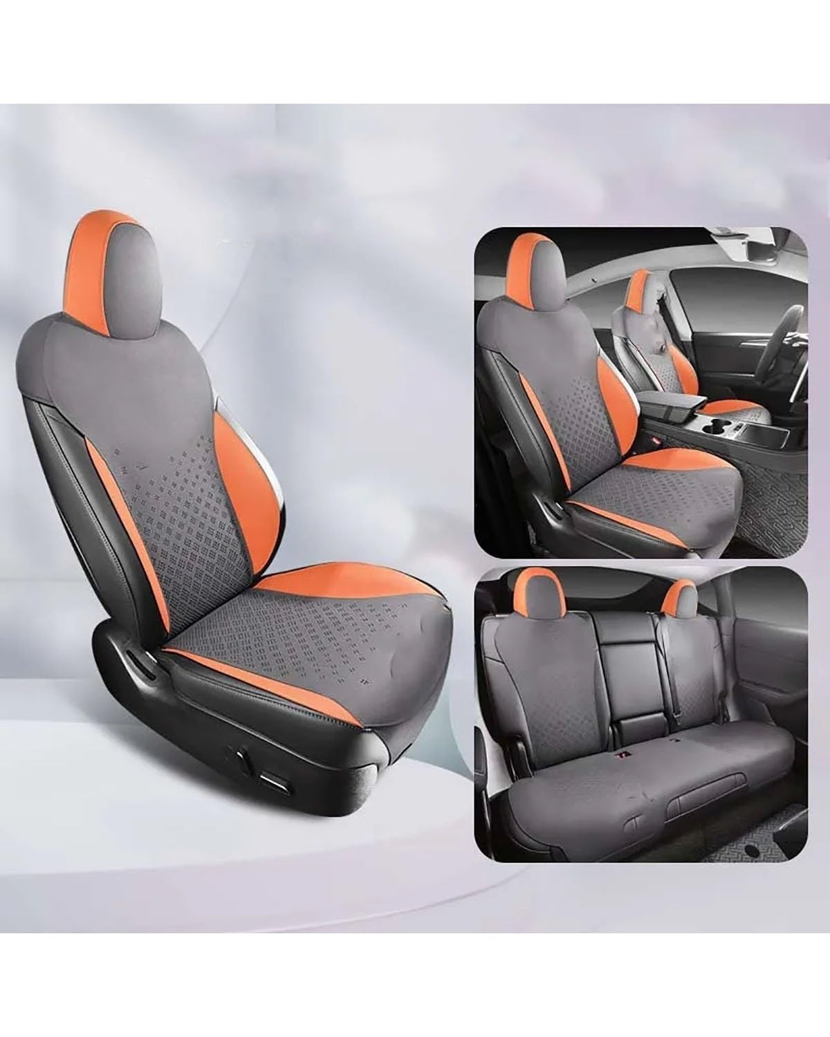 NBHGFF Auto Sitzauflagen Für Teslaes Für Modell 3 2019 2020 2021 2022 2023 Custom Fit Autozubehör Wildleder Sattel Sitzkissen Pad Halb Bedeckt Sitzbezüge Sitzauflagen(-05-Standard Color 5) von NBHGFF