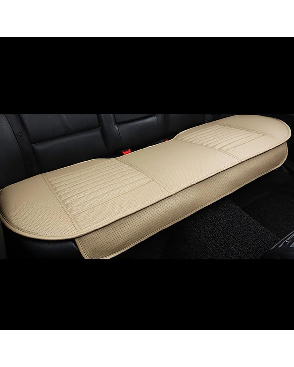 NBHGFF Auto Sitzauflagen Leder Autositzbezug Innen Auto Sitze Abdeckung Kissen Vier Jahreszeiten Schutz Matte Universal Sitzbezug Teppich Auto Zubehör Sitzbezüge Sitzauflagen(-05-1pc Rear Beige) von NBHGFF