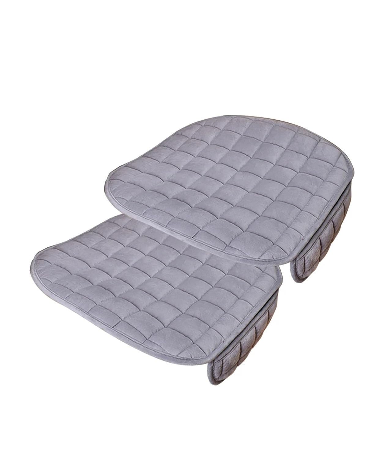 NBHGFF Auto Sitzauflagen Plüsch-Autositzbezüge-Set Warmes Autositzkissen Winter-Autositzschutz Weiche Anti-Rutsch-Pads Für SUV Limousine Fließheck Sitzbezüge Sitzauflagen(-10-O1 Gray Front 2 pcs) von NBHGFF