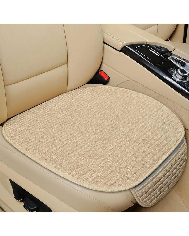 NBHGFF Auto Sitzauflagen Universal Anti-Slip Auto Sitz Abdeckung Auto Sitz Vordersitz Schutz Kissen Leinen Stoff Auto Innen Zubehör Fahrzeug Liefert Sitzbezüge Sitzauflagen(03-1 beige pad) von NBHGFF