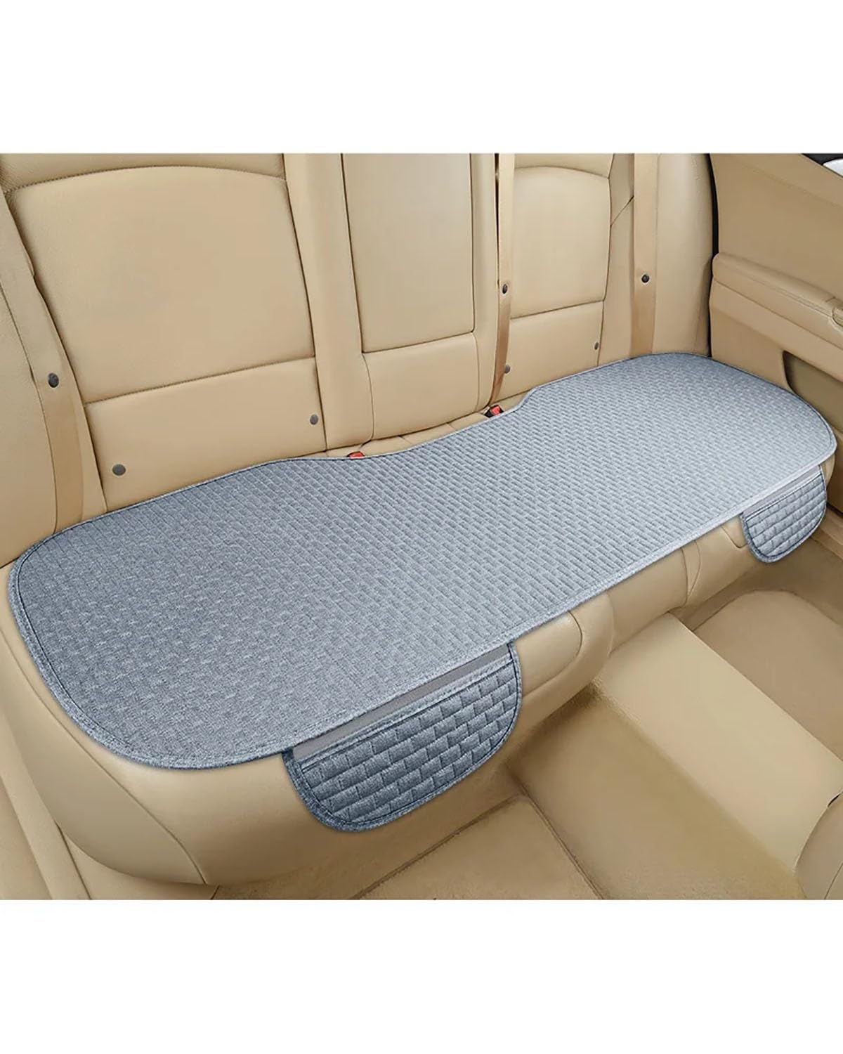 NBHGFF Auto Sitzauflagen Universal Anti-Slip Auto Sitz Abdeckung Auto Sitz Vordersitz Schutz Kissen Leinen Stoff Auto Innen Zubehör Fahrzeug Liefert Sitzbezüge Sitzauflagen(05-1 Gray Rear) von NBHGFF