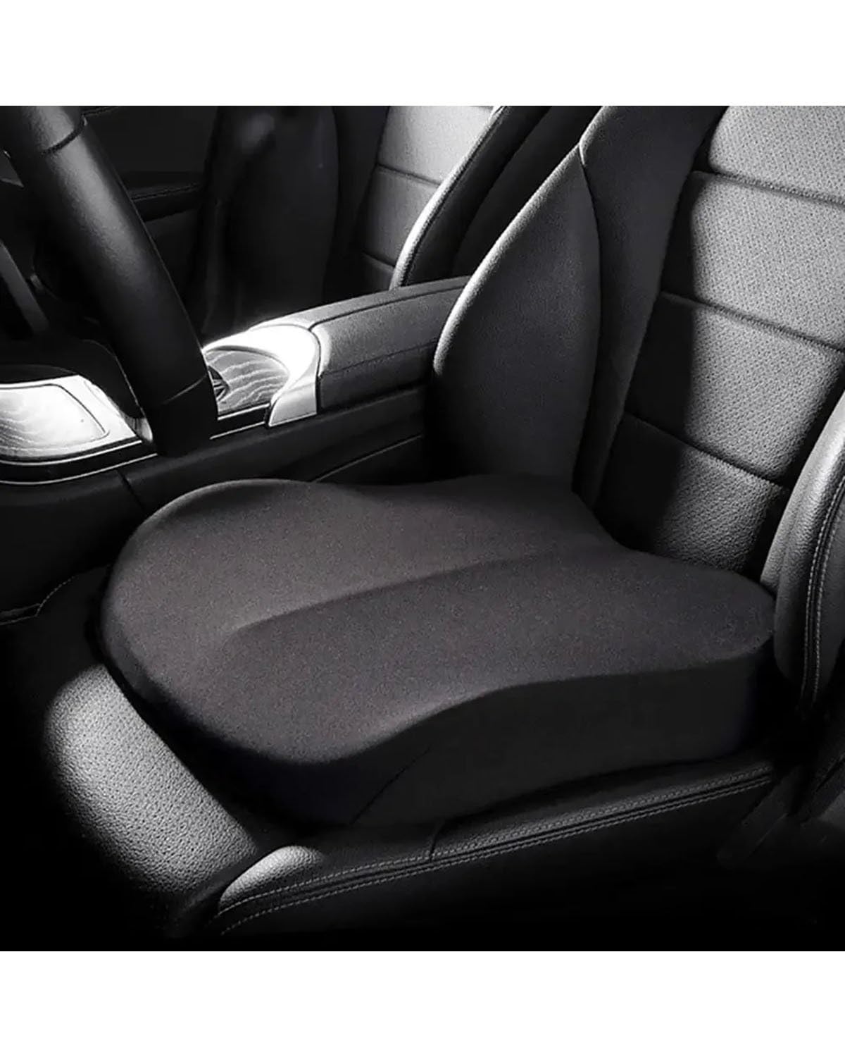 NBHGFF Auto Sitzauflagen Universal Auto Hauptfahrersitz Booster Sitzkissen Memory Foam Sitz Booster Kissen Alle-Saison Geeignet Für Zwerge Auto Sitzbezüge Sitzauflagen(-01-Black) von NBHGFF