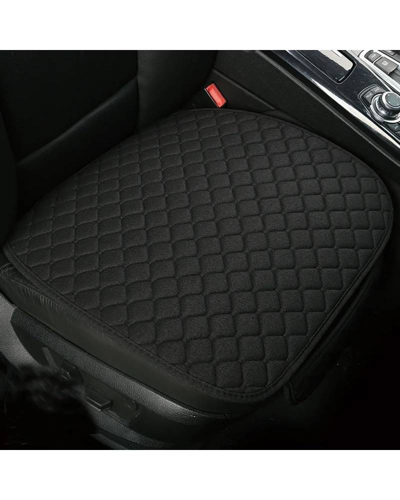 NBHGFF Auto Sitzauflagen Universal Flachs Auto Sitzbezug Protector Leinen Vorne Hinten Zurück Kissen Schützen Pad Matte Rückenlehne Für Auto Innen LKW SUV Van Sitzbezüge Sitzauflagen(01-1 Black pad) von NBHGFF