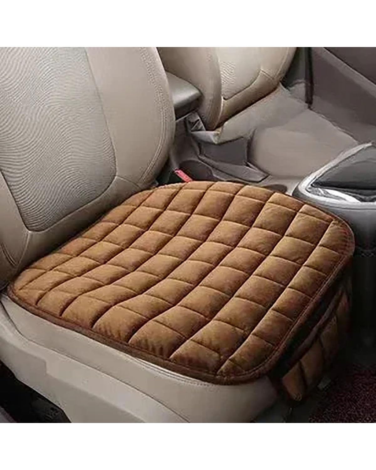 NBHGFF Auto Sitzauflagen Universal Winter Warm Auto Sitz Abdeckung Kissen Anti-Slip Vorderen Stuhl Atmungsaktive Pad Auto Sitz Schutz Sitzbezüge Für Autos Sitzbezüge Sitzauflagen(-04-Brown-S) von NBHGFF