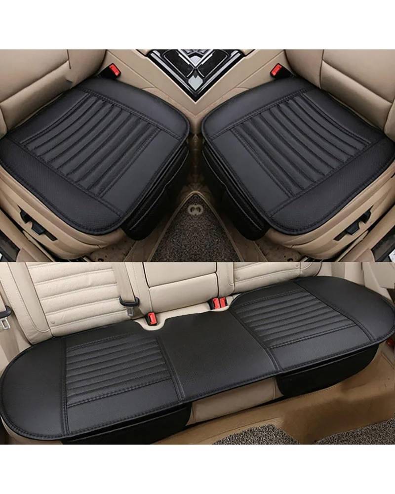 NBHGFF Auto Sitzauflagen Vier Jahreszeiten Auto Sitzbezug PU Leder Autos Sitzkissen Autos Seat Protector Universal Auto Stuhl Pad Matte Auto Zubehör Sitzbezüge Sitzauflagen(-02-Black line 1 Set) von NBHGFF