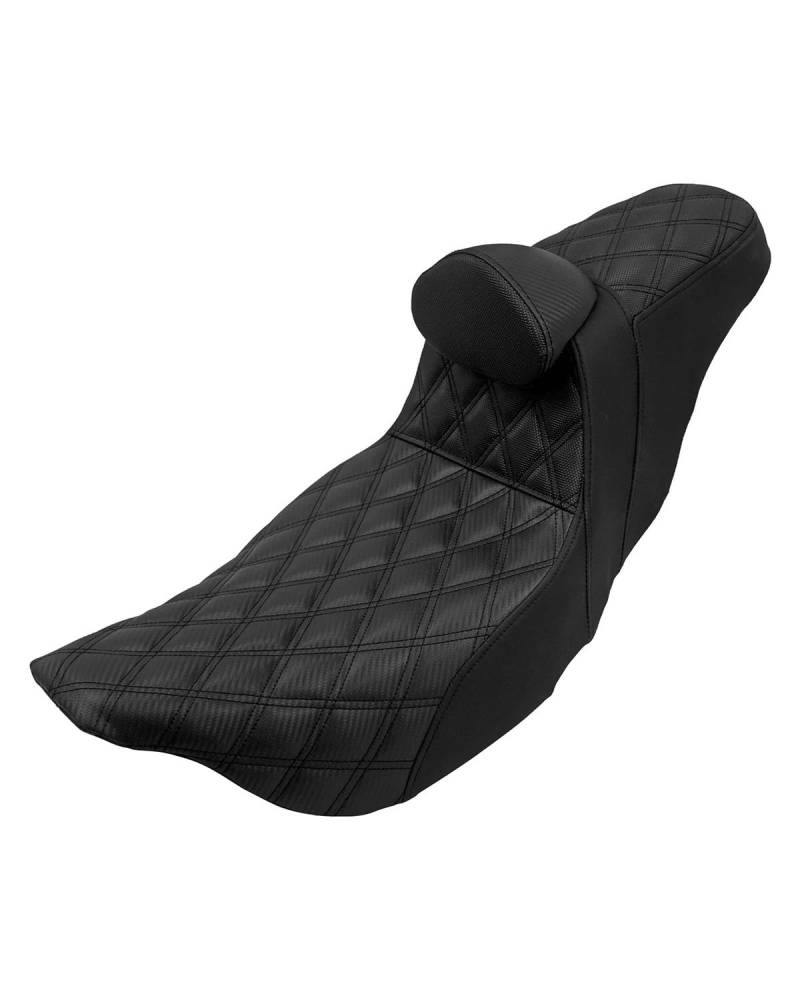 Sitzkissen Motorrad Für Touring Electra Glide FLHR 2009 2010-2023 Motorrad Zwei-Up Vorne Hinten Fahrer Beifahrersitz Fahrer Rückenlehne Kissen Sitz Motorrad Sitzpolster(Black line Seat) von NBHGFF