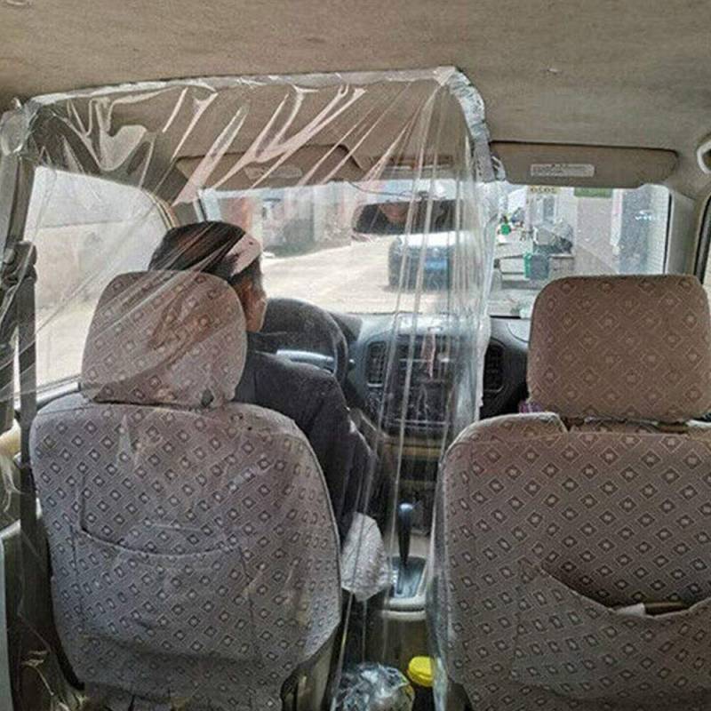 Transparente Auto-Schutzfolie, Taxifahrer-Isolationsfolie, Tröpfchen-Schutztrennwand, Vorhangschutz, selbstklebende Abdeckung, 150 x 180 cm von NBNBN