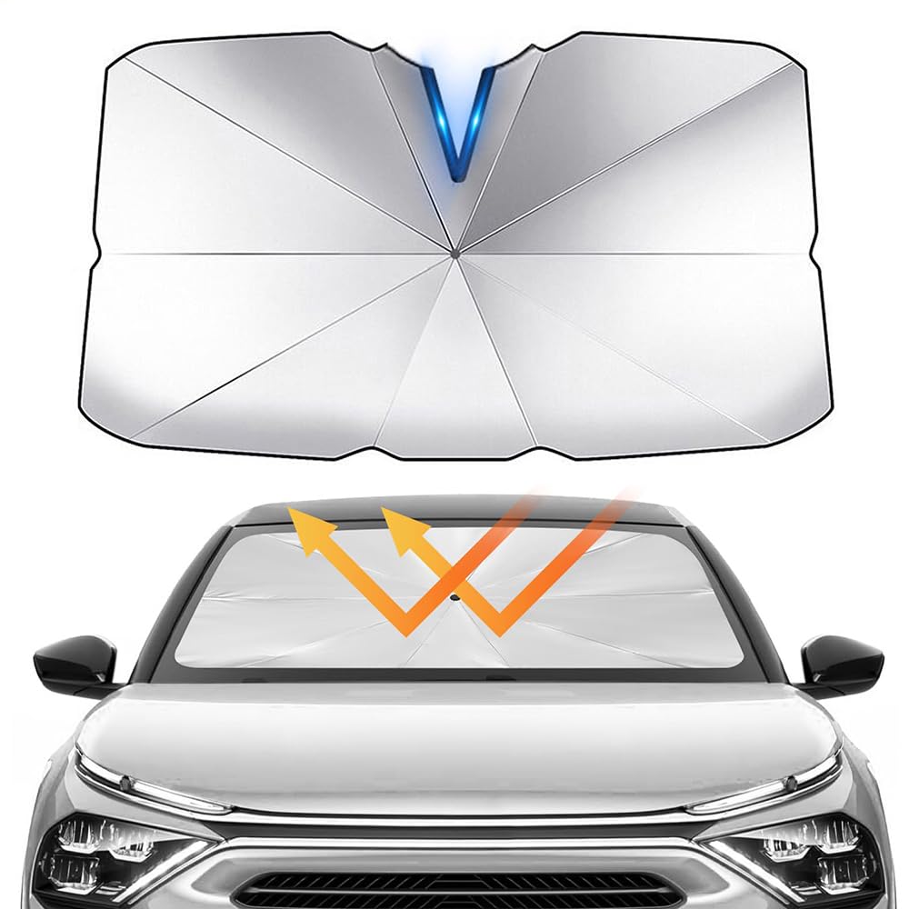 Auto Windschutzscheibe Sonnenschirm, für Audi A3 8P Sportback 2008-2013 Faltbarer Fenster-Sonnenschutz Blockiert UV-Strahlen Hitzeschutz Innen Zubehör,L(140 * 80cm) von NBVGFGDF