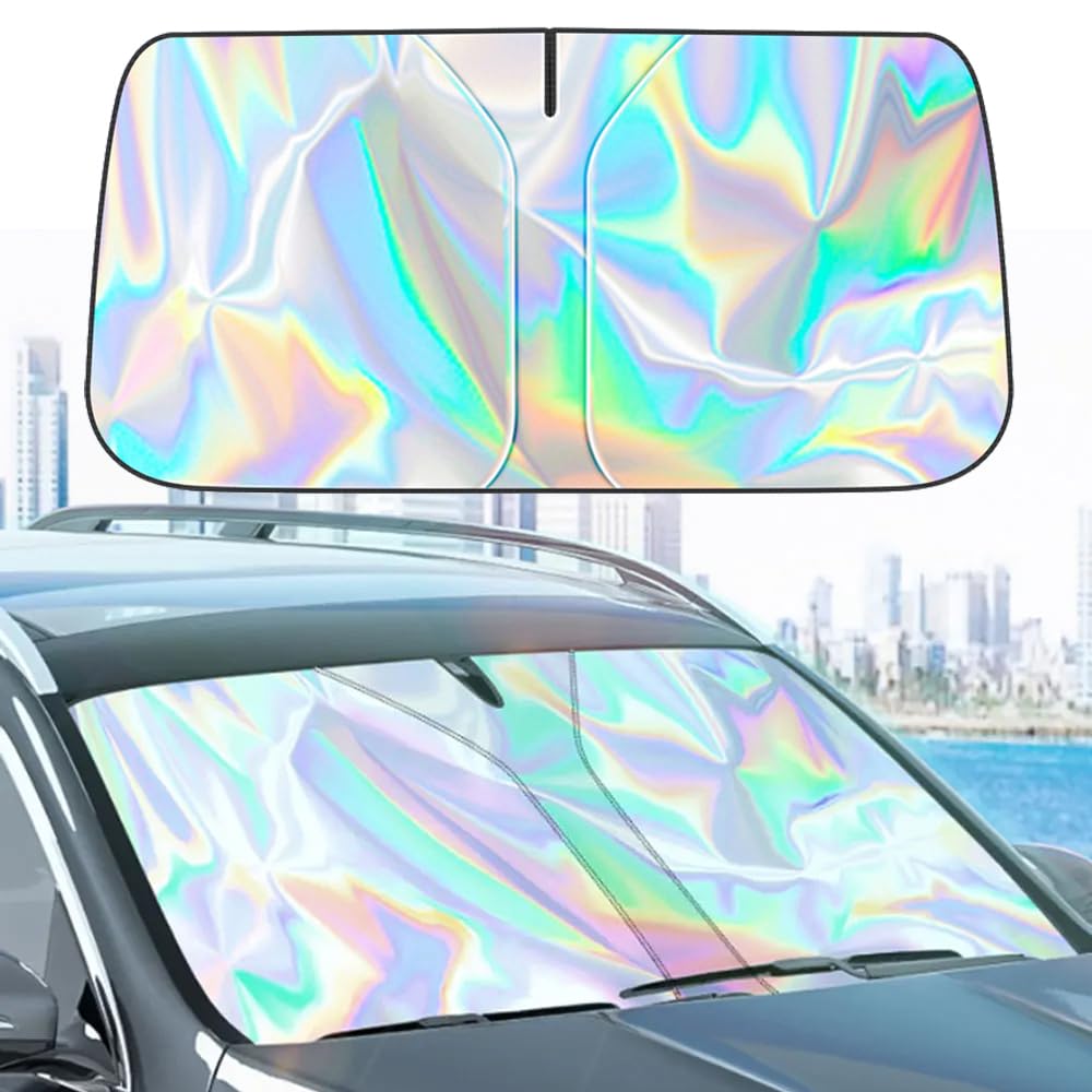 Auto Windschutzscheibe Sonnenschirm, für BMW X1 (U11) 2022 2023 2024 Faltbarer Fenster-Sonnenschutz Blockiert UV-Strahlen Hitzeschutz Innen Zubehör,L(145 * 80cm) von NBVGFGDF