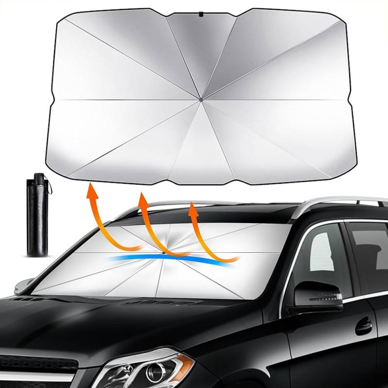Auto Windschutzscheibe Sonnenschirm, für Suzuki Kizashi 2010-2023 Faltbarer Fenster-Sonnenschutz Blockiert UV-Strahlen Hitzeschutz Innen Zubehör,M(125 * 65cm) von NBVGFGDF