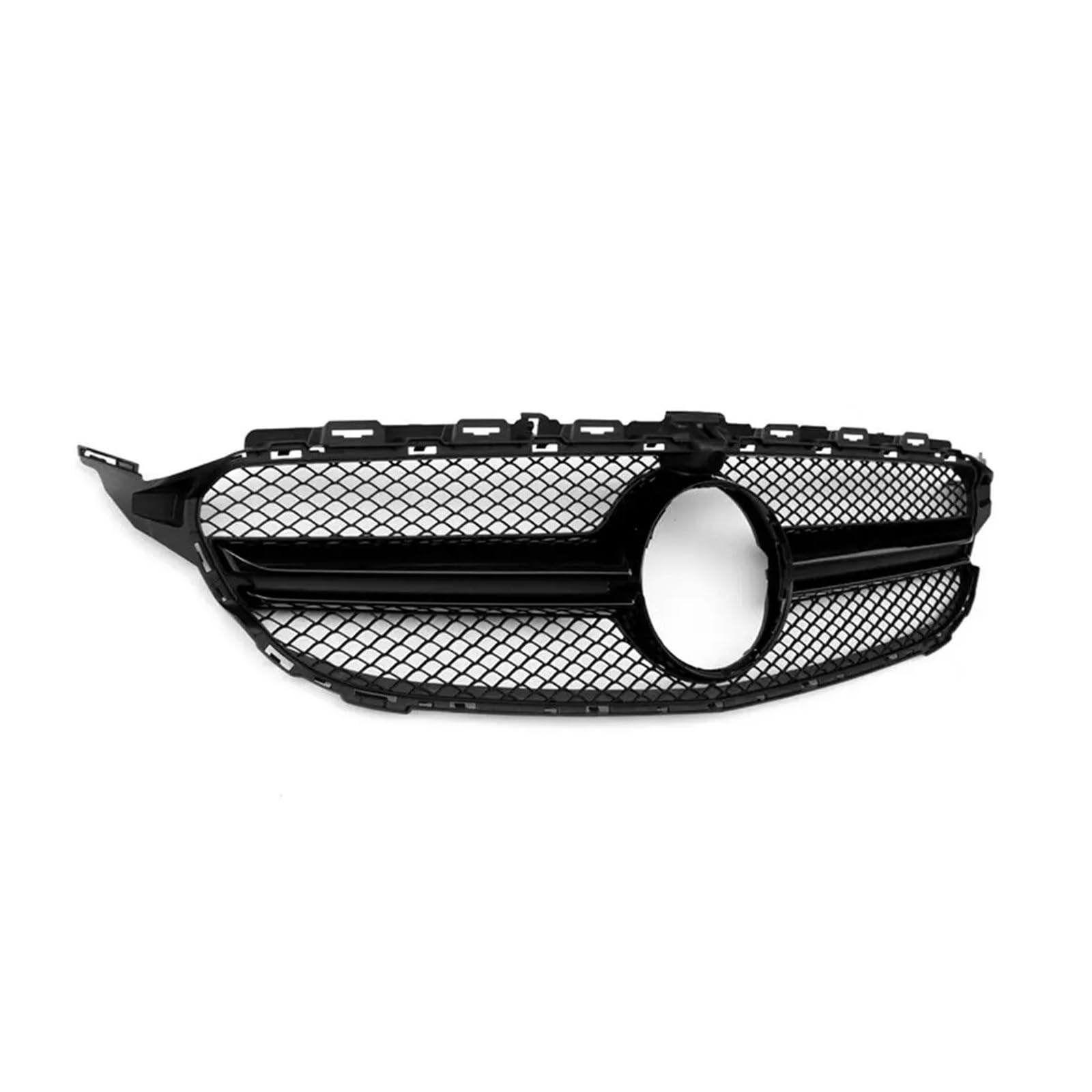 AMG Style Grill Frontgrill Obere Stoßstangenhaube Maschengitter Kompatibel for Mercedes Benz C-Klasse W205 2015-2018 C200 C250 C300 C350 C400 C43(Black1) von NBVTSVBS