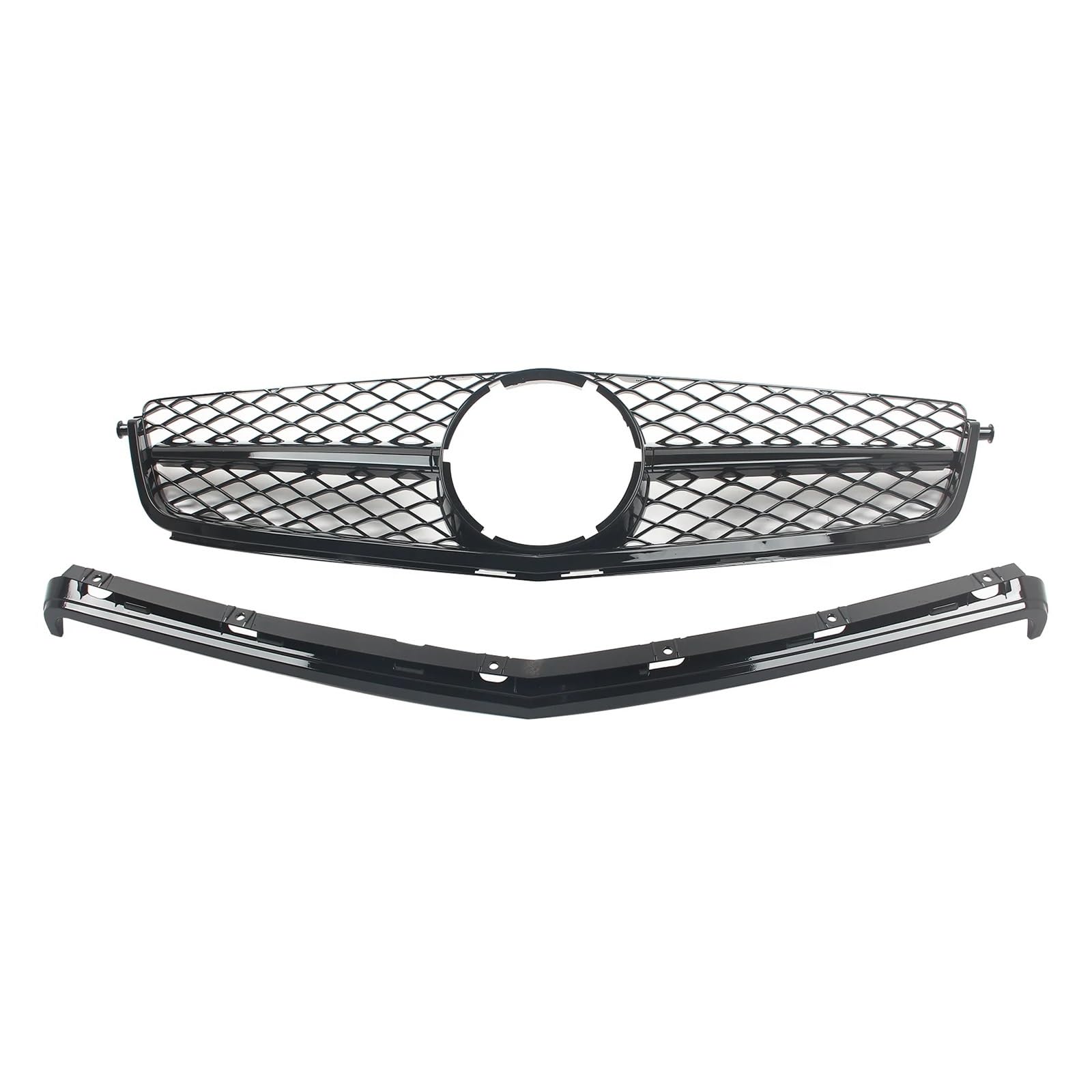 Auto-Frontstoßstangengrill, Haubengitter, GT-Stil, Autozubehör, kompatibel mit Mercedes Benz W204 C63 AMG 2008-2011(Black1) von NBVTSVBS