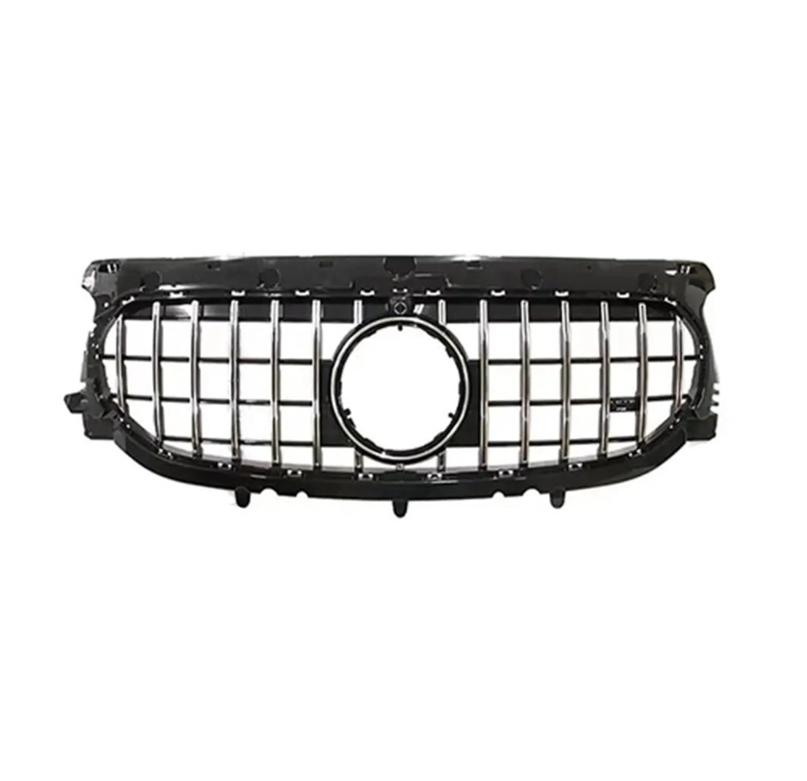 Fronteinlassgitter Renngrill Kompatibel for Mercedes Benz GLA X156 H247 2020+ Oberes Gitter Facelift Modifiziertes Ersatzteil Mittleres Gitter(GT Silver) von NBVTSVBS