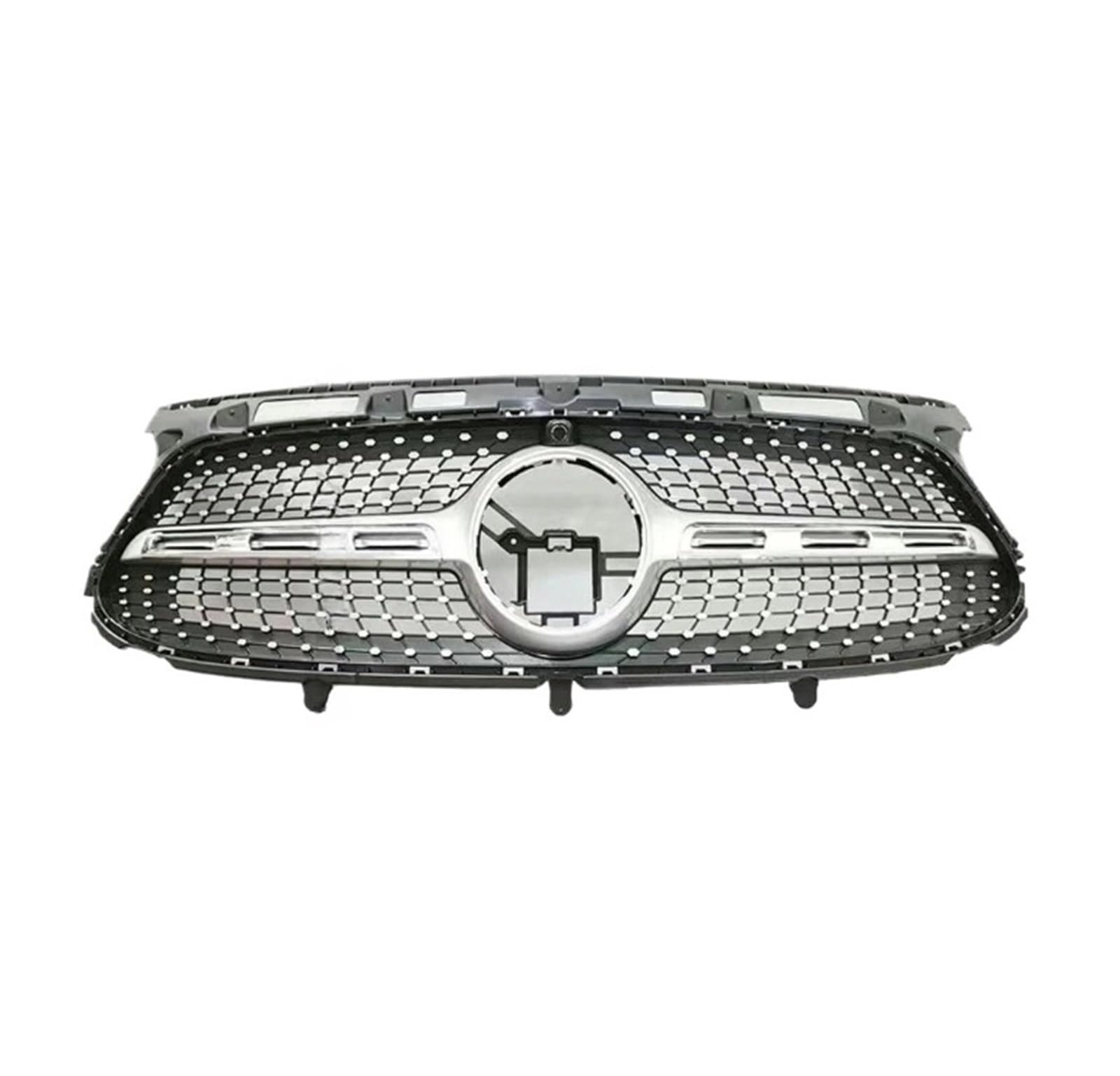 Fronteinlassgitter Renngrill Kompatibel for Mercedes Benz GLA X156 H247 2020+ Oberes Gitter Facelift Modifiziertes Ersatzteil Mittleres Gitter(Sport Diamond Silver) von NBVTSVBS