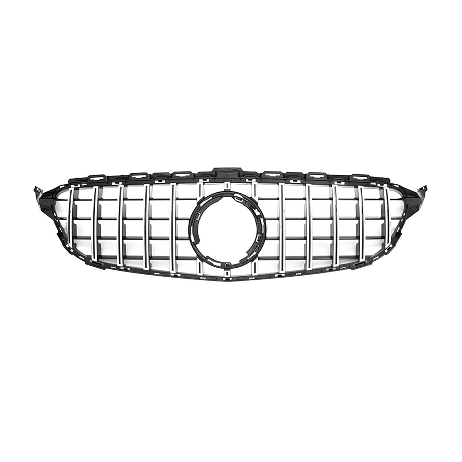 Frontgrill Racing Grill Diamond Style Kompatibel for Mercedes Benz C W205 C205 S205 2019-2021 Kompatibel for C180 C200 C250 C260 C300 Mesh(GT-Silver) von NBVTSVBS