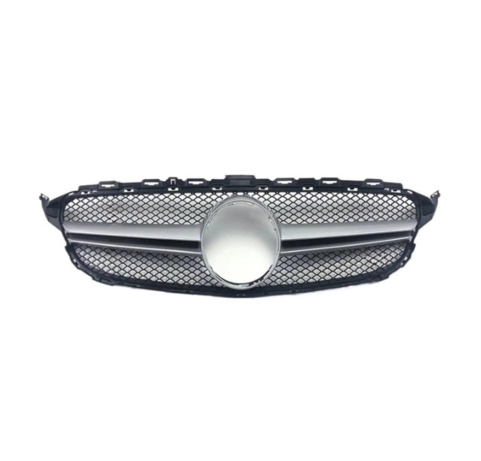 GT Diamond Frontgrill for die Stoßstange, kompatibel mit Mercedes W205 C C205 S205 2014–2021, kompatibel mit C200 C260 C180 C250 C300 AMG Tuning(14-18 AM Silvery) von NBVTSVBS