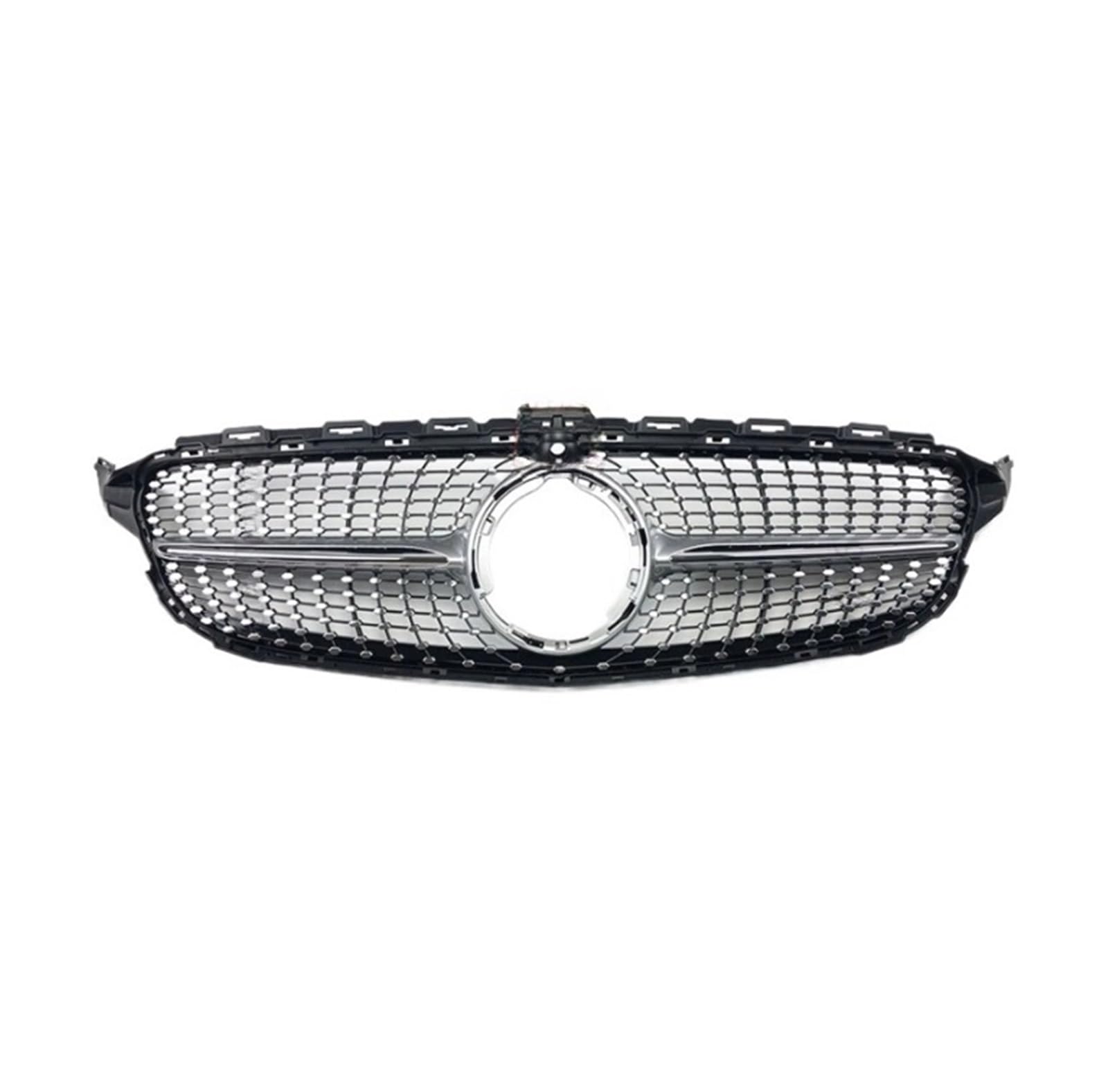 GT Diamond Frontgrill for die Stoßstange, kompatibel mit Mercedes W205 C C205 S205 2014–2021, kompatibel mit C200 C260 C180 C250 C300 AMG Tuning(19-21 DiamSilver-Cam) von NBVTSVBS