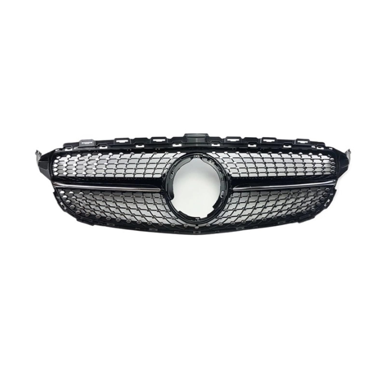 GT Diamond Frontgrill for die Stoßstange, kompatibel mit Mercedes W205 C C205 S205 2014–2021, kompatibel mit C200 C260 C180 C250 C300 AMG Tuning(19-21 Diamond Black) von NBVTSVBS