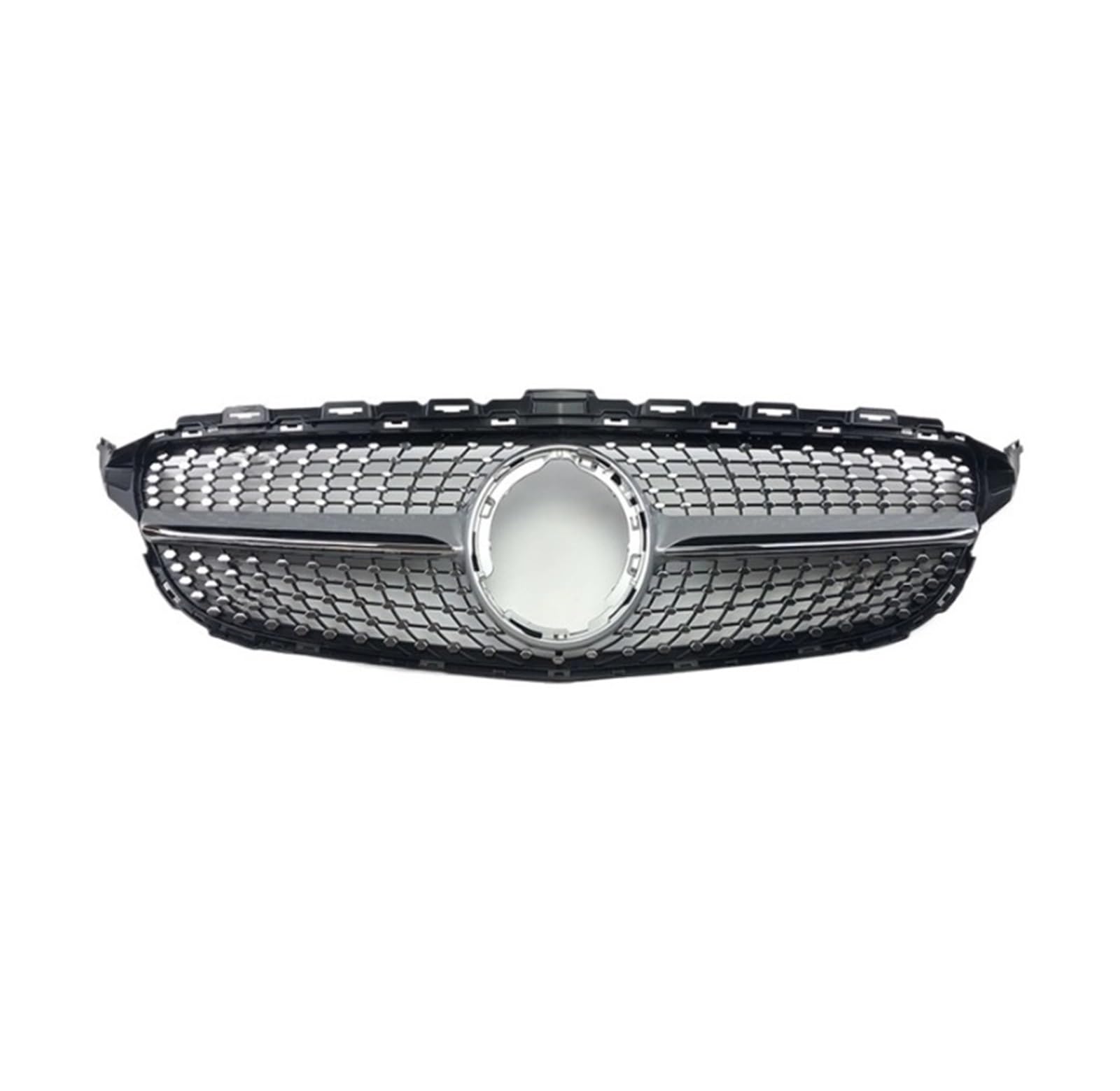 GT Diamond Frontgrill for die Stoßstange, kompatibel mit Mercedes W205 C C205 S205 2014–2021, kompatibel mit C200 C260 C180 C250 C300 AMG Tuning(19-21 Diamond Silver) von NBVTSVBS