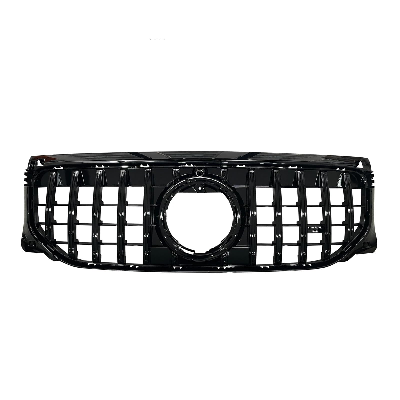 GT Style Racing Grill Kühlergrill Kompatibel for Mercedes Benz GLB X247 2024+ Silber/Schwarz Obere Stoßstange Haube Mesh Body Kit Gitter(Black1) von NBVTSVBS