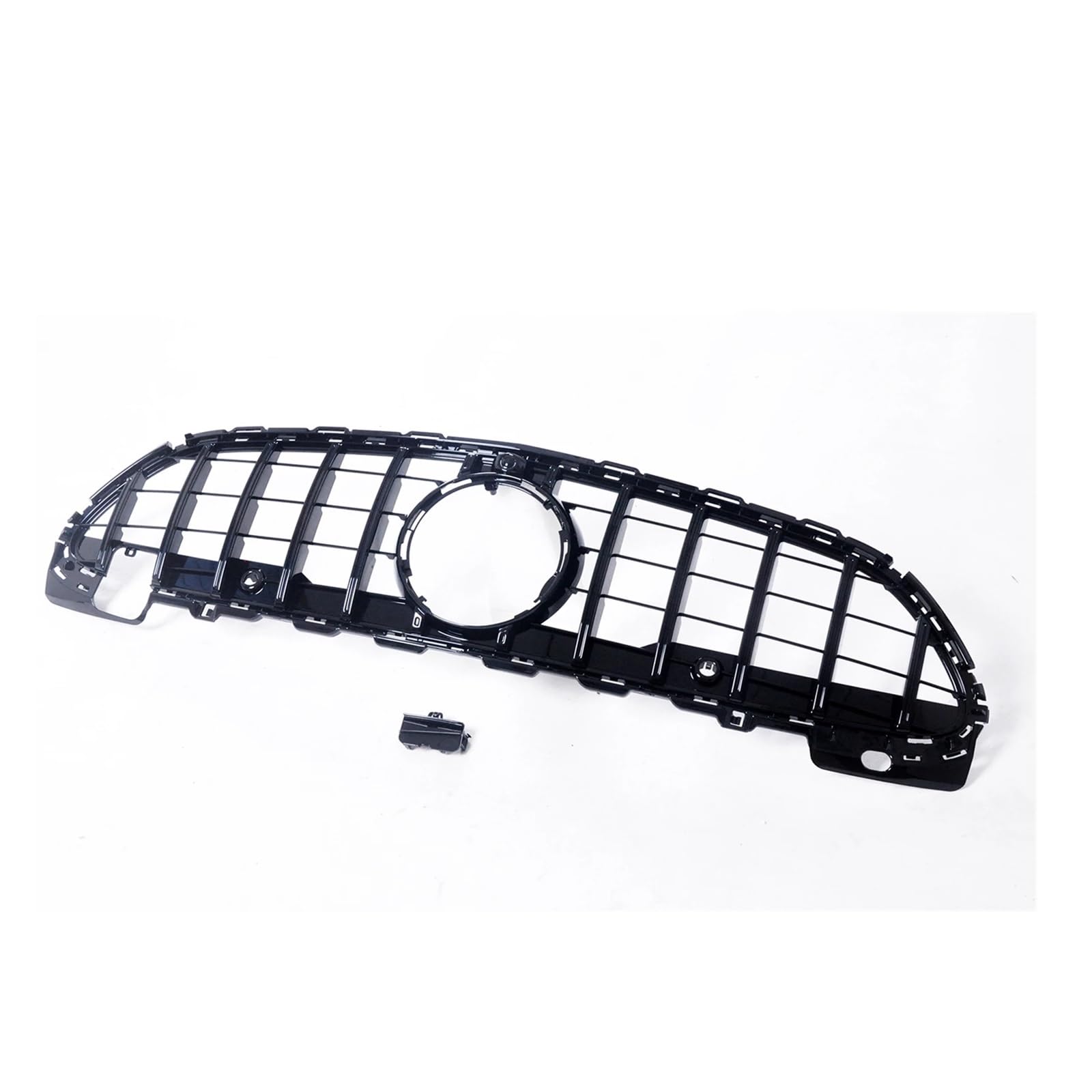 Grill Kompatibel for Mercedes Benz C Klasse W206 2021-2023 Kompatibel for C180 C200 C300 C43 AMG GT Stil Silber/Schwarz Front Kühlergrill Obere Stoßstange Haube Mesh(Black1) von NBVTSVBS