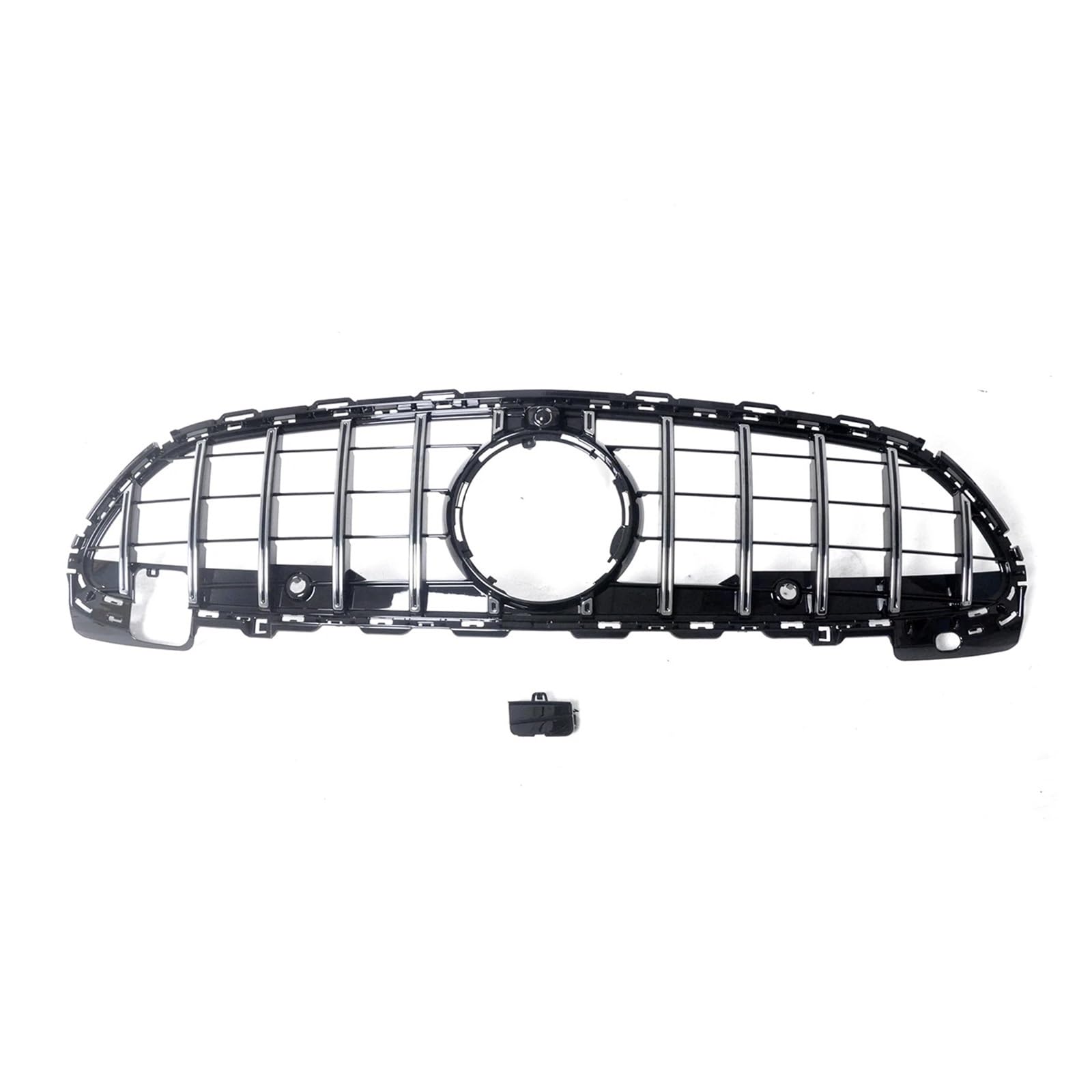 Grill Kompatibel for Mercedes Benz C Klasse W206 2021-2023 Kompatibel for C180 C200 C300 C43 AMG GT Stil Silber/Schwarz Front Kühlergrill Obere Stoßstange Haube Mesh(Silver1) von NBVTSVBS