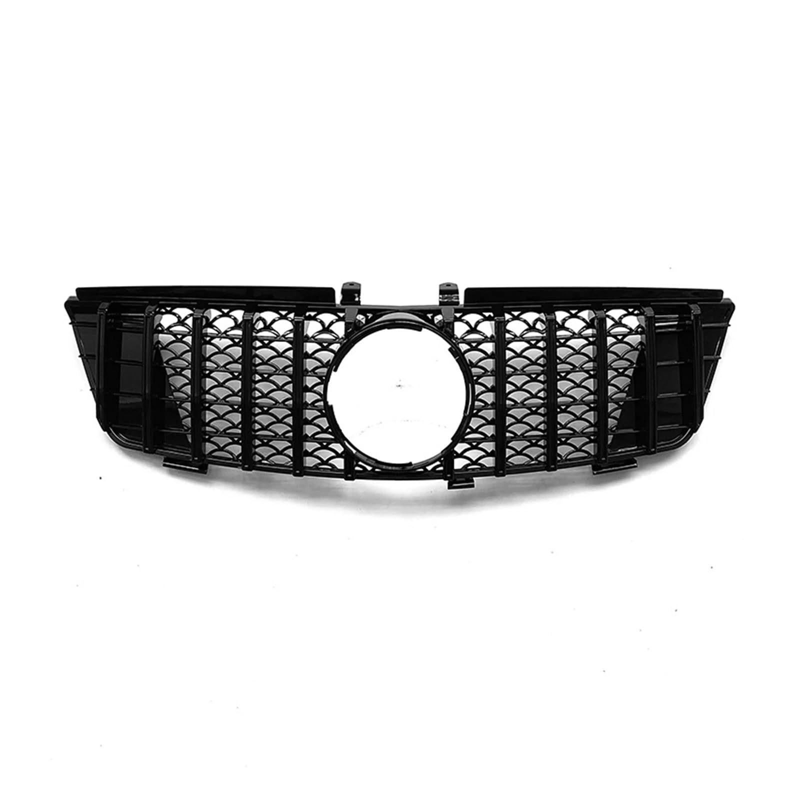 Grill Kompatibel for Mercedes-Benz ML Klasse W164 2005-2008 Kompatibel for ML320 ML350 ML550 GT Stil Schwarz/Silber Auto Front Stoßstange Haube Mesh Oberen Kühlergrill(Black1) von NBVTSVBS