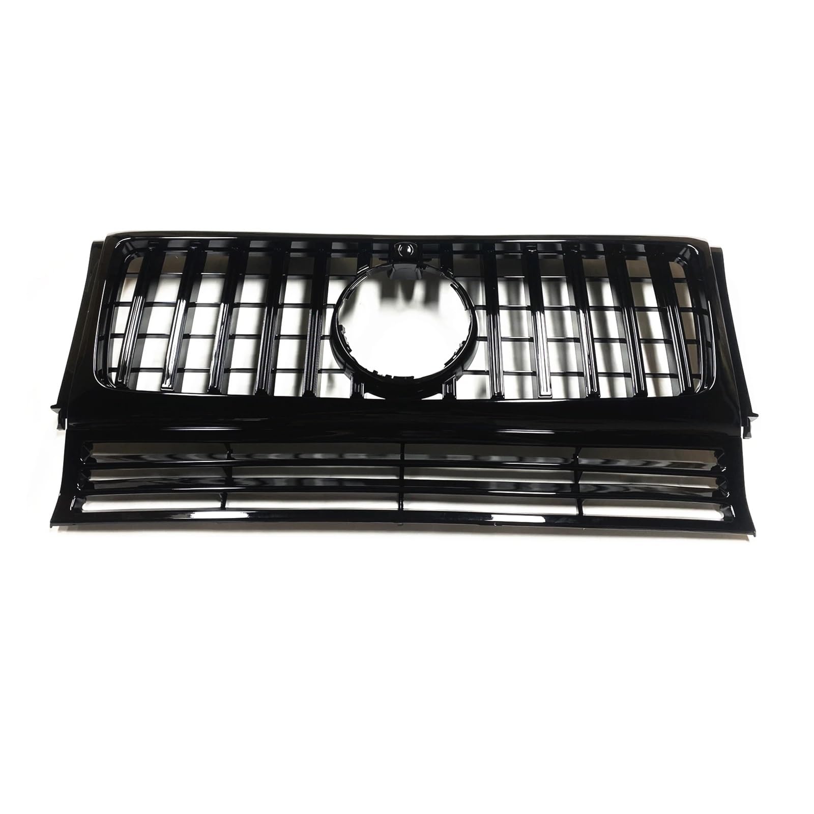 Grill Kühlergrill Kompatibel for Mercedes Benz G Klasse W463 G500 G550 G63 G55 AMG 1990-2018 GT Stil Silber/Schwarz Obere Stoßstange Haube Mesh(Black1) von NBVTSVBS