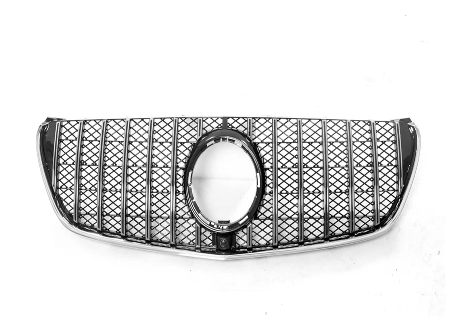 Grill Kühlergrill Kompatibel for Mercedes Benz W447 V Klasse 2016-2021 GT R Stil Schwarz/Silber Auto Obere Stoßstange Haube Mesh Mit Kamera Loch(Silver1) von NBVTSVBS