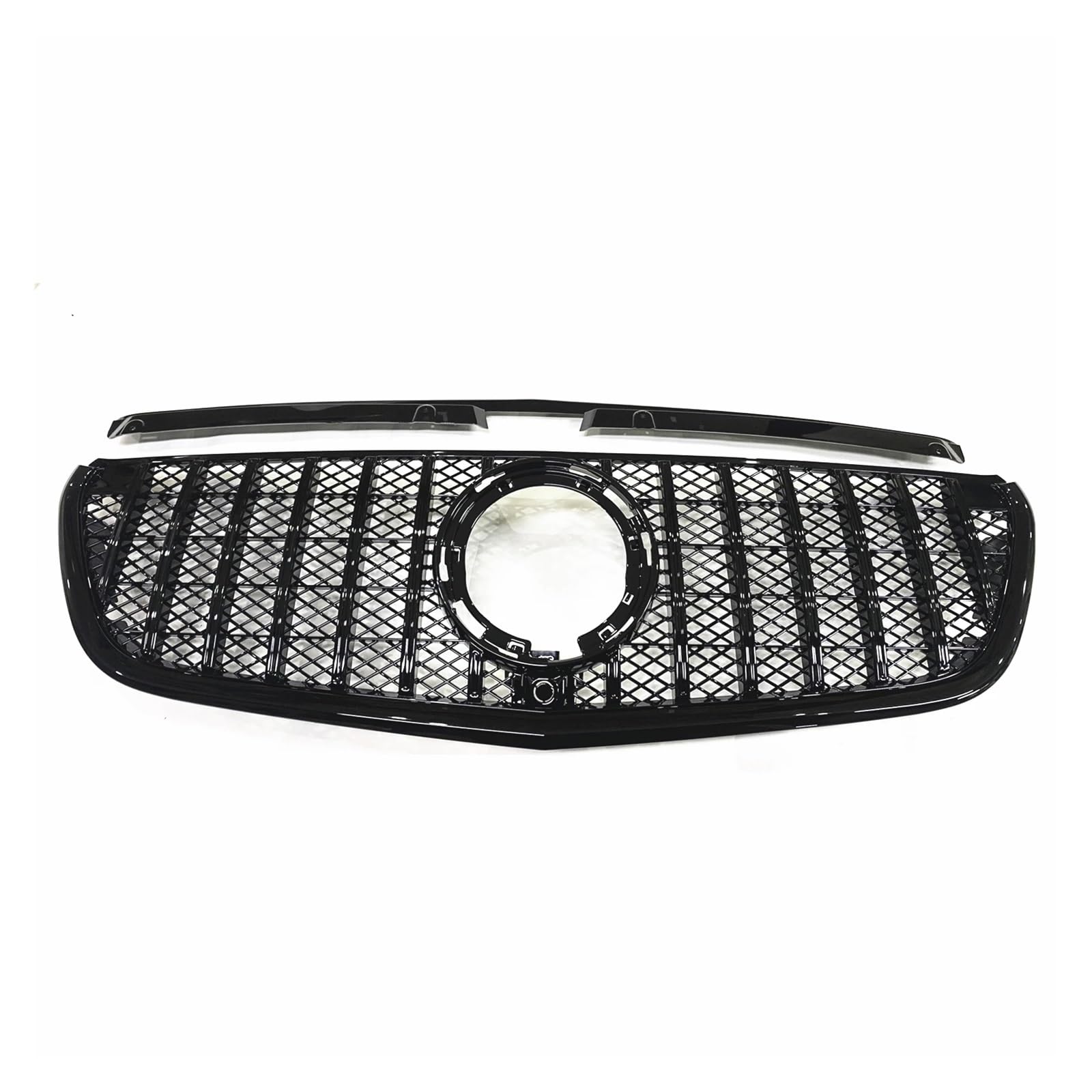 Kompatibel for Mercedes Benz W447 2021-2023 Kühlergrill Racing Grills GT Stil Schwarz/Silber Auto Oberen Stoßstange Haube Mesh Grid Kit(Black1) von NBVTSVBS