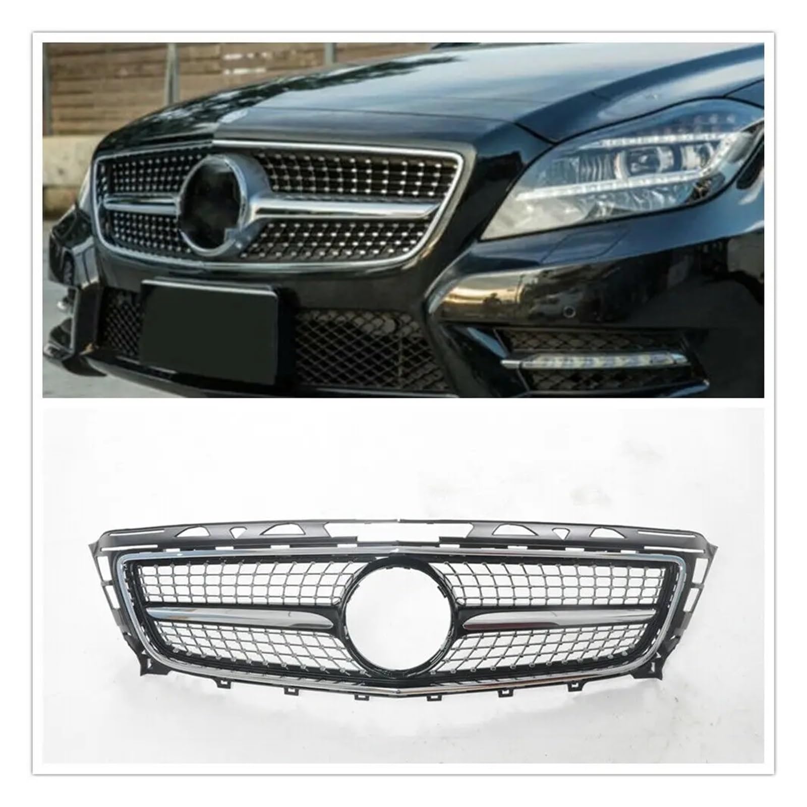 Kühlergrill im Diamant-Stil. Kompatibel for Mercedes-Benz W218 CLS 2011-2014. Kompatibel for CLS 250 CLS300 CLS350. Ersatzgitter for die Frontstoßstange(Black1) von NBVTSVBS