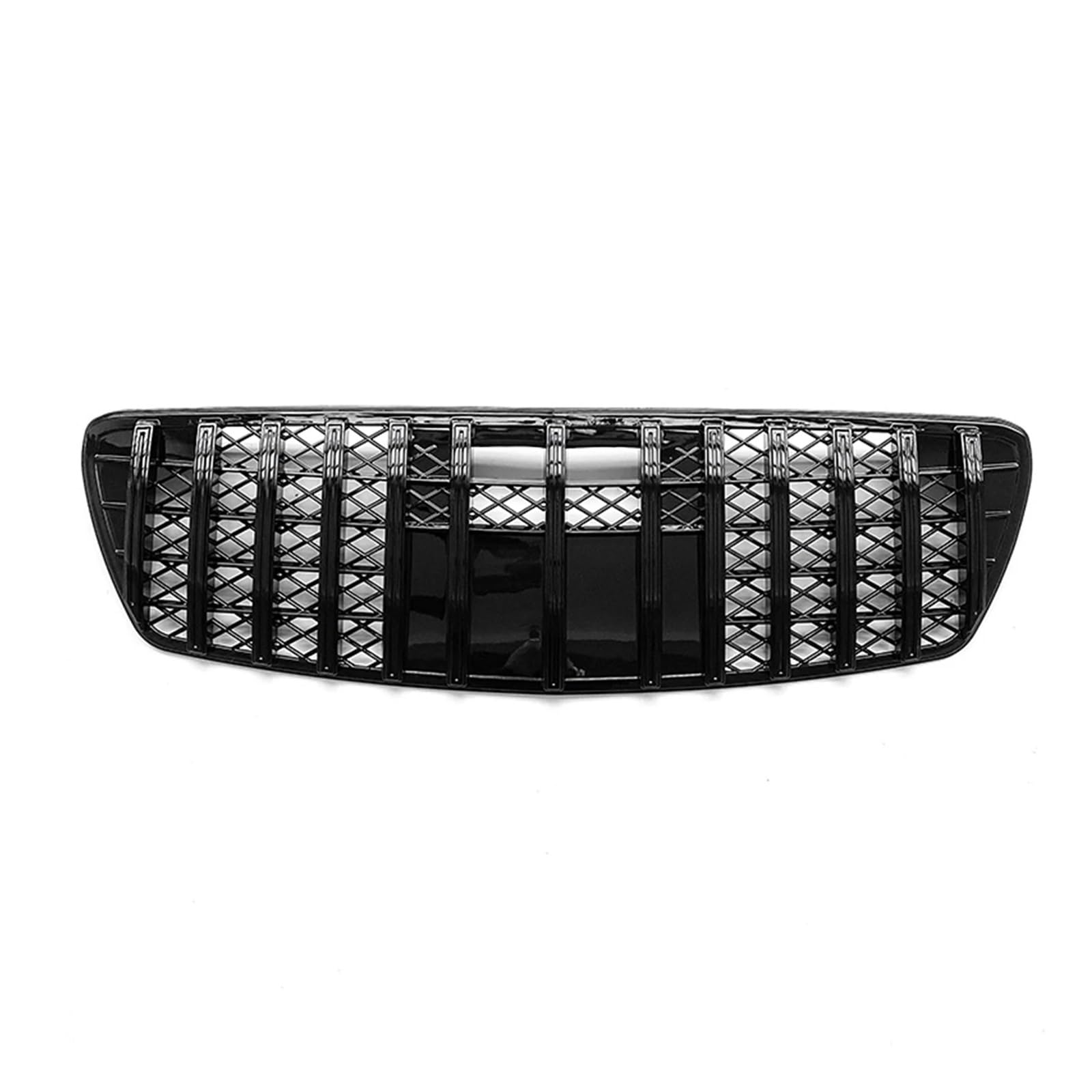 Kühlergrill kompatibel for Mercedes Benz W211 E-Klasse 2003-2005, kompatibel for E320 E500 E350 GT Style Chrom/Schwarz, Auto-Oberstoßstangenhaube, Gitter(Black1) von NBVTSVBS