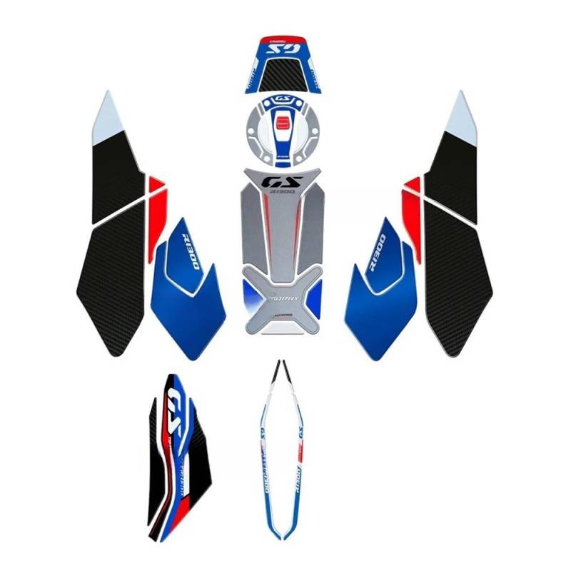 Motorrad-Tank-Aufkleber Für B&M&W R1300GS R 1300 GS Blau 2024 Motorrad Tank Pad 3D Epoxidharz Aufkleber Schutz Kit von NCBPQSHC