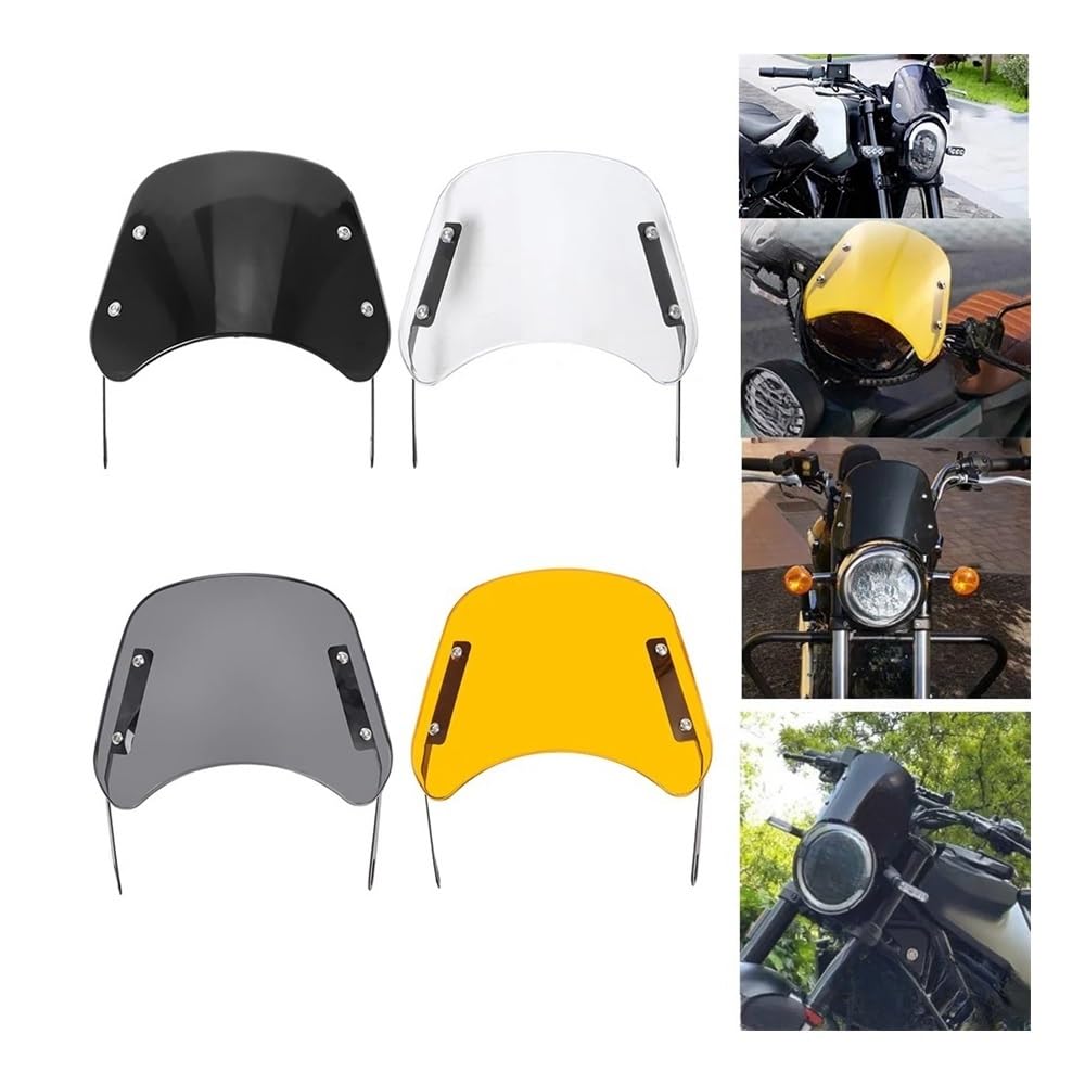 Motorrad Windschutz Scheibe Universal Motorrad Windschutzscheibe Windabweiser Windschutzscheibe Verkleidung Für Ha&rley Für Ho&nda Für Ya&maha Für Ka&wasaki Für Su&zuki Cafe Racer von NCBPQSHC