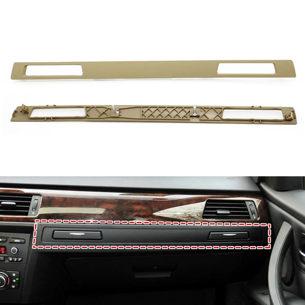 51457138797 Getränkehalter Verkleidung Surround Panel Armaturenbrett Dekoration Abdeckung Kompatibel mit BMW 3er E90 E91 E92 E93 2004-2012 Linkslenker (Beige) von NCOUUOCN