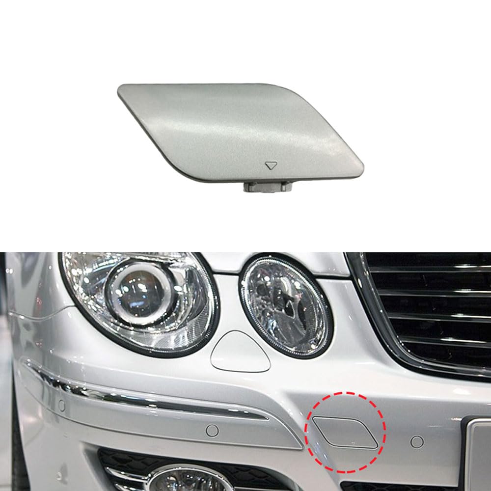 Abschleppabdeckung vorne kompatibel mit Mercedes-Benz E W211 2006 2007 2008 Stoßstangen-Haken-Ösenkappe 2118851022 (Silber) von NCOUUOCN