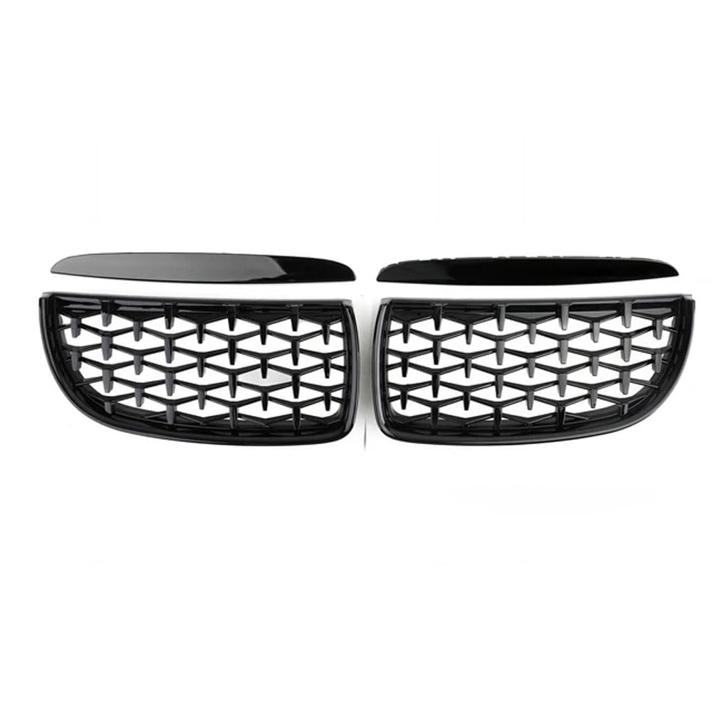 Kompatibel mit BMW E90 E91 3er Kühlergrill Racing Grill glänzend schwarz Auto Frontstoßstange Gitter 325i 320i 330i 335i 2009-2012 2005-2008 (glänzend schwarz Diamant 05-08) von NCOUUOCN