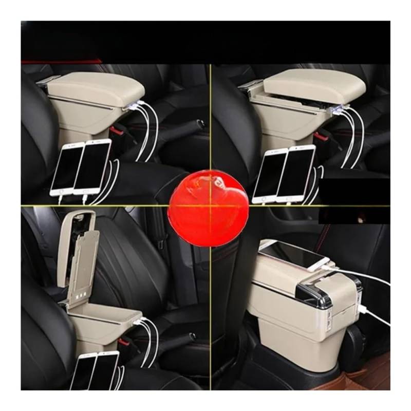 Auto Armlehne Für Ford Für Ka Auto Armlehne Box Center Console Storage Box Innen Auto Zubehör Auto Mittelkonsole Armlehne von NCPPIUIB