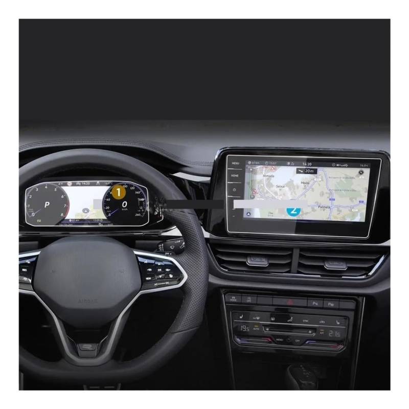 Digital Cockpit Schutzfolie Displayschutzfolie aus gehärtetem Glas für T-ROC 2022 9,2 Zoll, Auto-GPS-Navigation und Instrumenten-Innenraumfolie Displayschutzfolie von NCPPIUIB