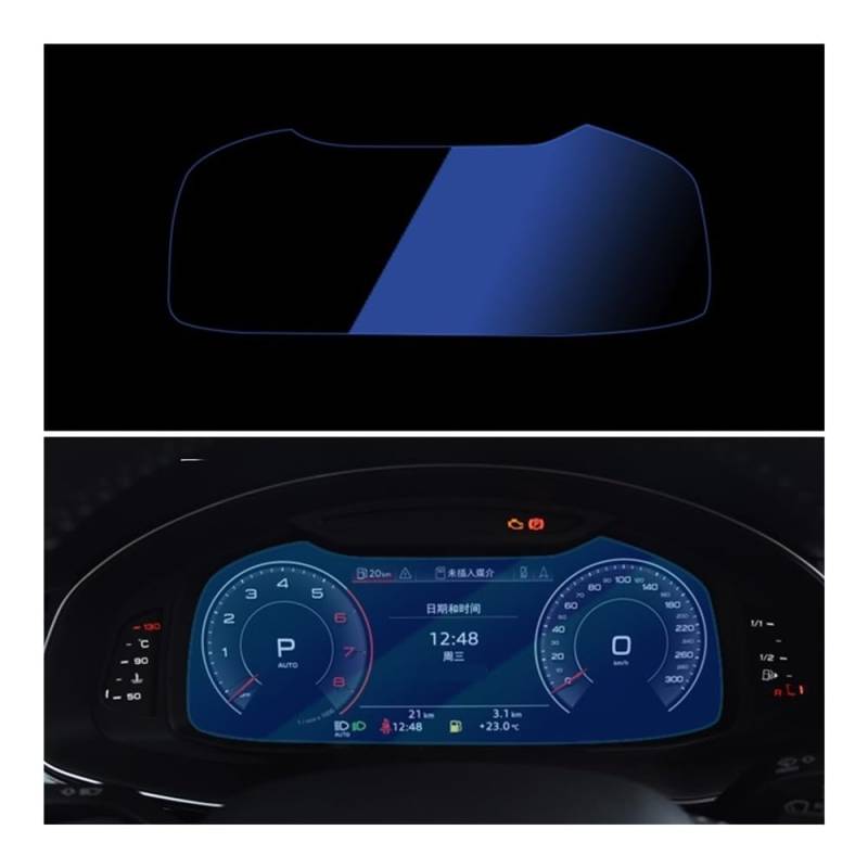 Digital Cockpit Schutzfolie Für Q8 2018-2021 Gehärtetes Glas Auto Screen Protector Film Instrument Panel Film Displayschutzfolie von NCPPIUIB