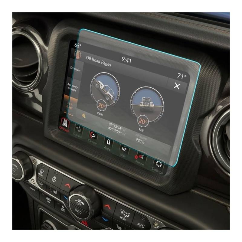 Digital Cockpit Schutzfolie Gehärtete Glasfolie für Wrangler JL für Gladiator JT 18–23 8,4 Zoll Auto-Navigations-Touchscreen-Schutz Displayschutzfolie von NCPPIUIB