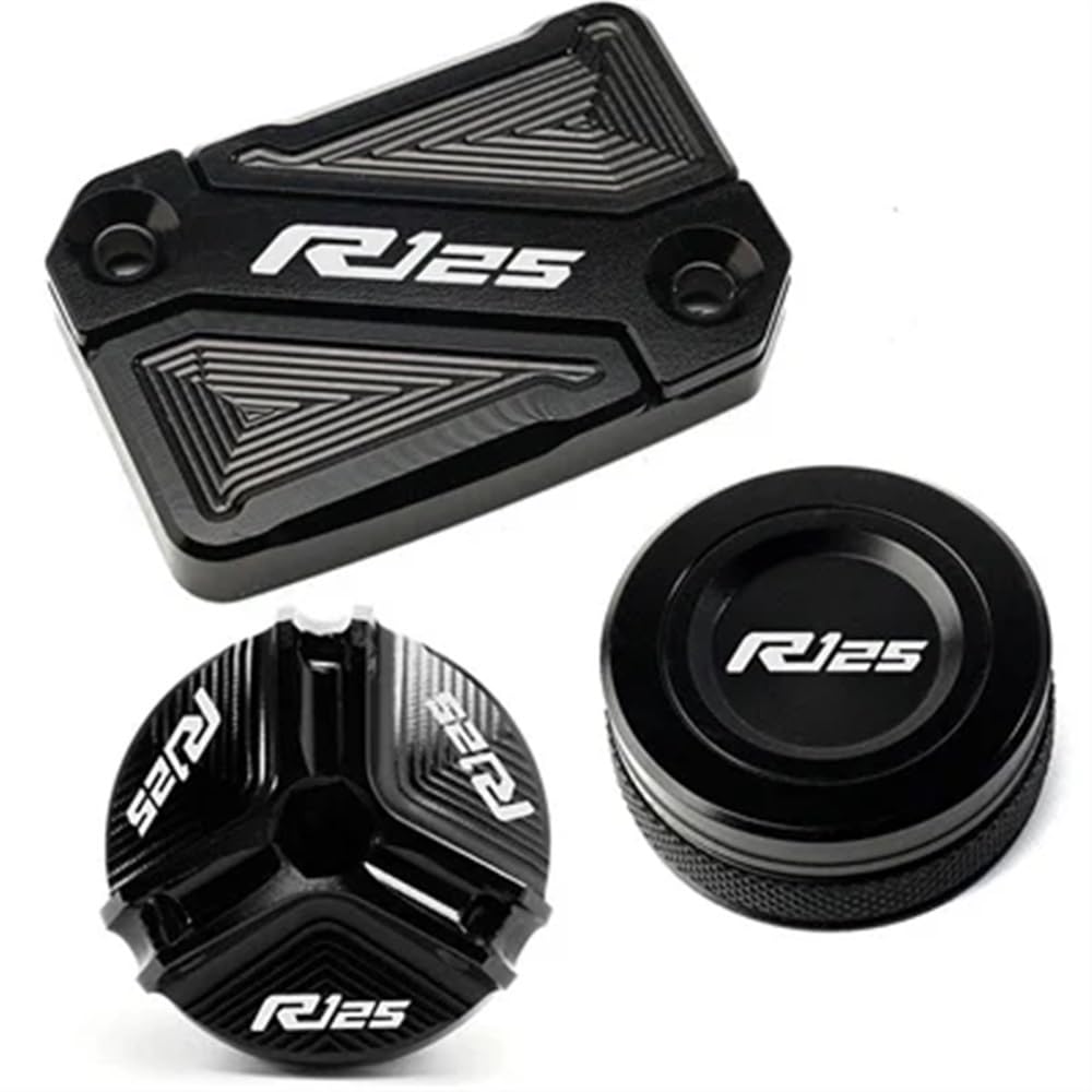 Motorrad Brems Flüssigkeit Cap Für YZF R125 YZFR125 2008–2023, Motorrad-CNC-Zylinderabdeckung Vorne Und Hinten, Bremsflüssigkeitsbehälterdeckel, Öleinfülldeckel, YZF-R125 von NCPPIUIB